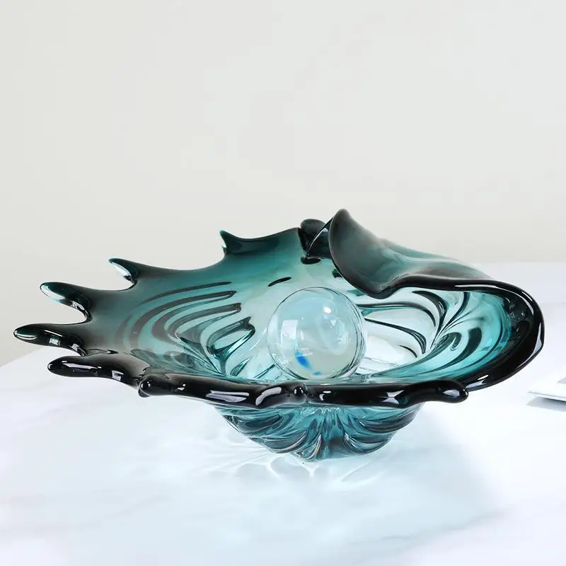 CX light luxury glazed curled conch fruit plate ornament living room model room sales office desktop candy dried fruit s