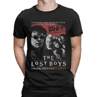 Scream Horror Movies The Lost Boys, DISTRESSED, Vampiro, Tops de algodón puro, camisetas de ocio de manga corta con cuello redondo, camiseta única