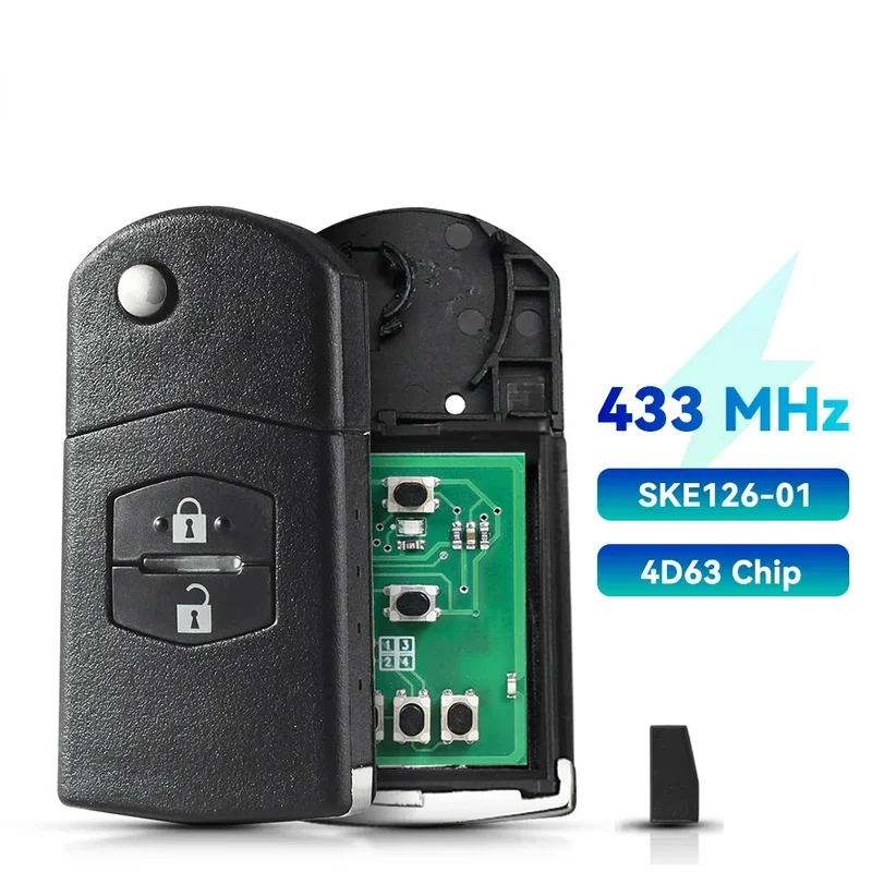 Remote Car Key 433Mhz 4D63 Chip For MAZDA 2 M2 Demio 3 M3 Axela/ 5 M5 Premacy 6 M6 Atenza 8 M8 MPV CX7 RX8 SKE126-01