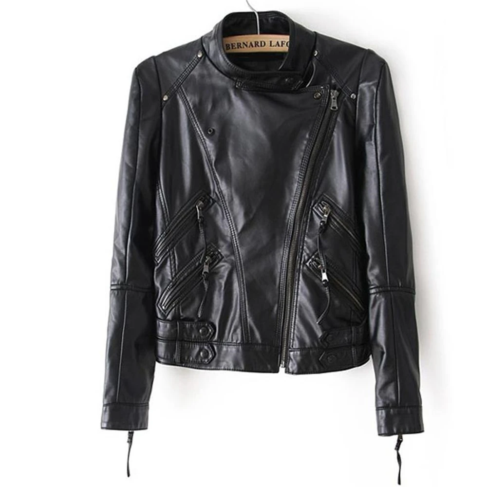 

Female Veste La Chaqueta Manteau Abrigo Brand Motorcycle Pu Leather Jacket Women Winter Coat Autumn Zipper Outerwear Jacket Coat