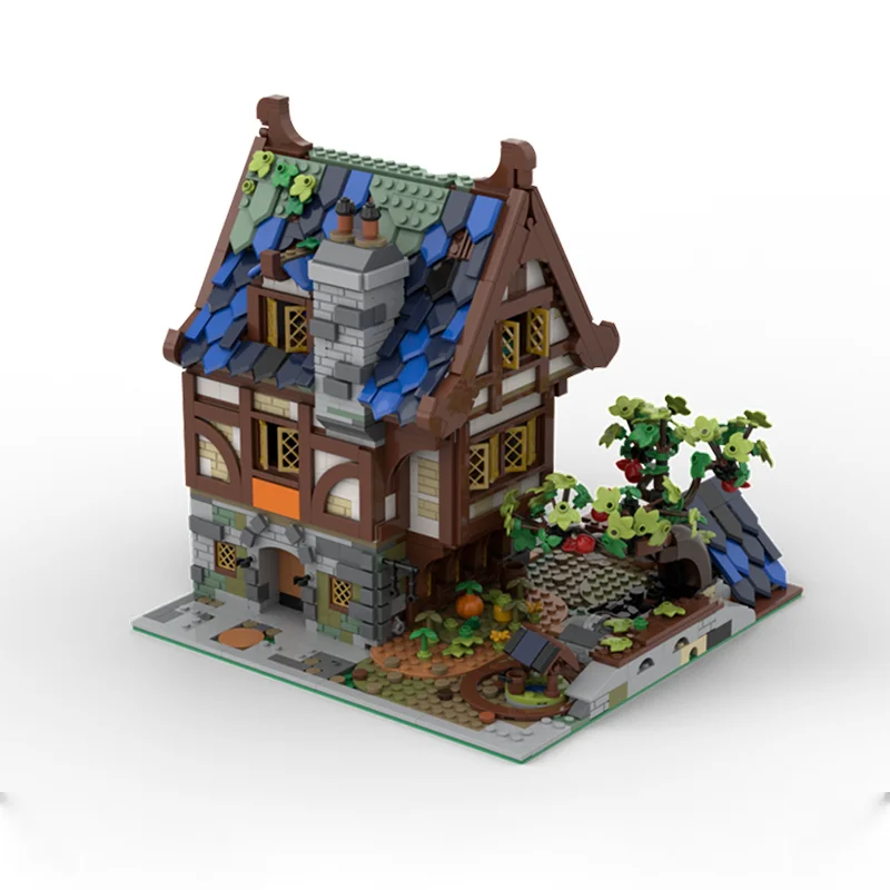 2115PCS 중세 선술집 Moc 빌딩 블록 세트 - 도시 거리 디스플레이 및 컬렉션을 위한 모듈형 건축 모델 키트