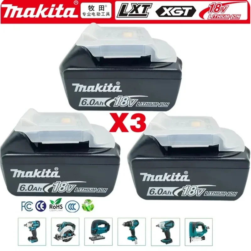 

Original 18V Makita 3Ah/5Ah/6Ah Lithium Battery Compatible DTW1002 DBS180 DPO600 DDF484 TD002G Replacement Lithium-ion Batteries