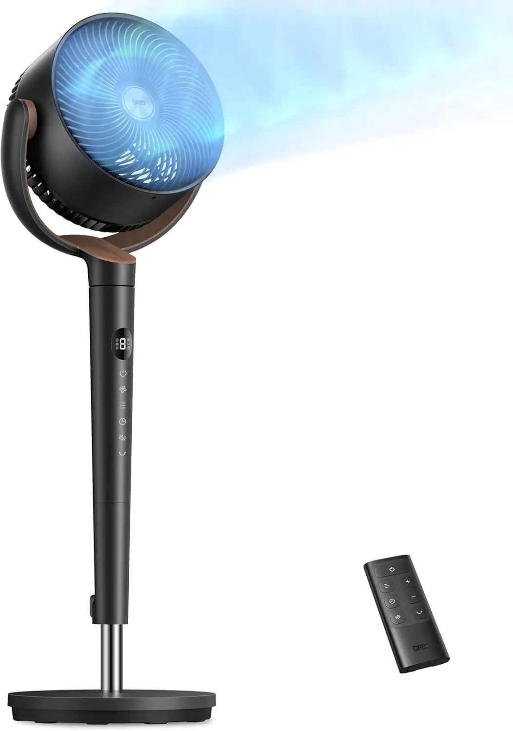 

Fan for Bedroom, 120° Oscillating Standing Fan, Quiet Floor Fan with DC Motor, Pedestal Fan for Room, 9 Speeds, 4 modes, 20dB, 1