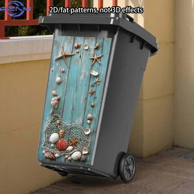 2D Printed Pattern Trash Can Decal Stylish Ornament for Daily‑Use Trash Container