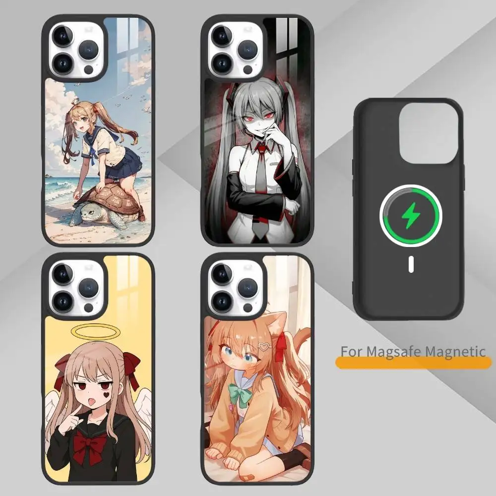 Funda E-Evil Neuro para iPhone 14,16,15,13,17,12,Plus,Pro,Max, magnética, para Magsafe, cubierta esmerilada