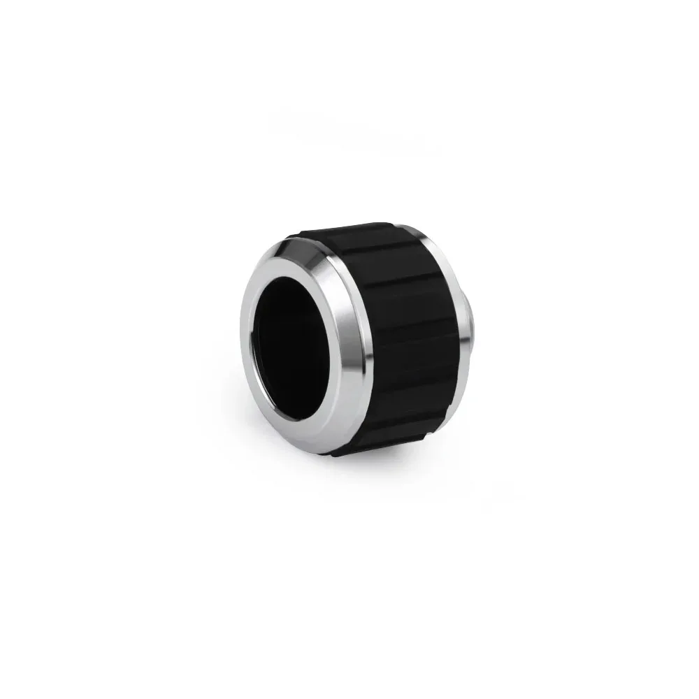 Alphacool Apex Grip HardTube Fittings OD16mm G1/4 Chroom/Zwart, Aangepast Waterkoelsysteem Stijve Pijpconnector