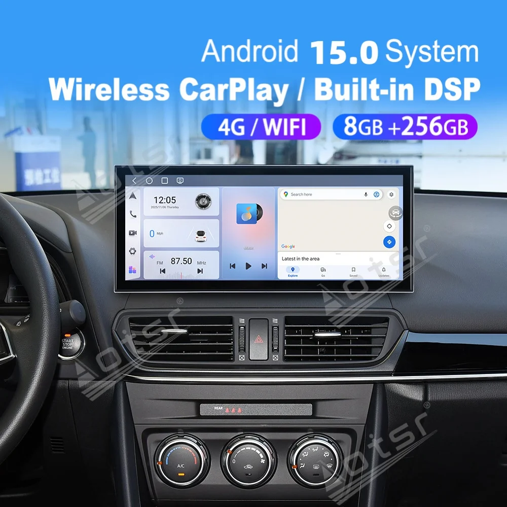 15.8” Android 15 Qualcomm Carplay Car Radio For Mazda CX-4 2016~2021 Car Autoradio Multimedia Player GPS Navigat Head Unit