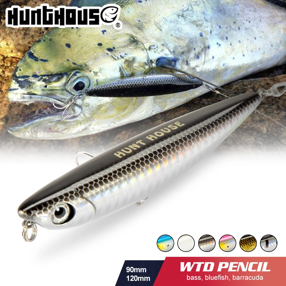 Hunthouse Surface Pencil Fishing Lure Topwater Stickbaits 90mm 11,5g WTD Walk The Dog Künstlicher Köder für Bass Pike LW519