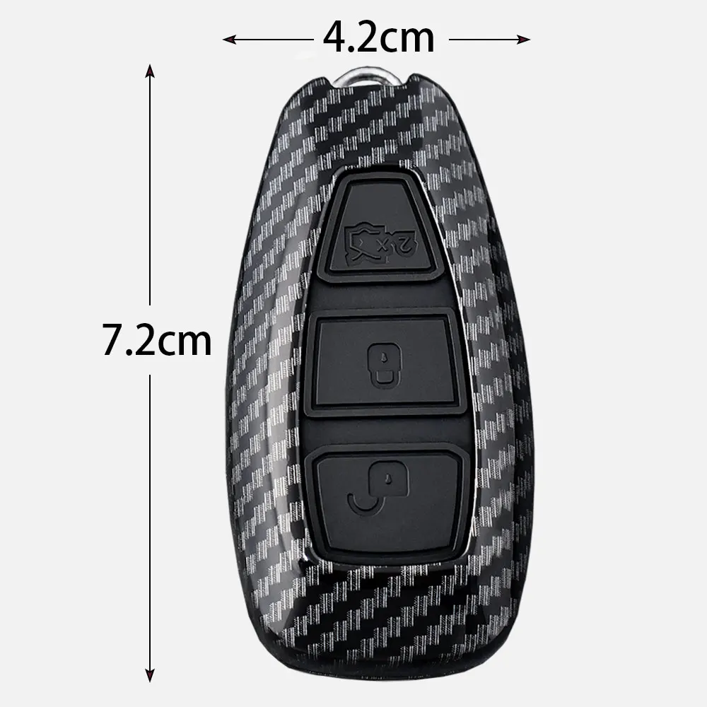 Autoschlüssel-Hülle für Ford ST Line Fiesta Focus Mondeo Ecosport Kuga Puma Edge Escape Metallische Carbon-Autoschlüsselanhänger-Zubehör – Detail 3