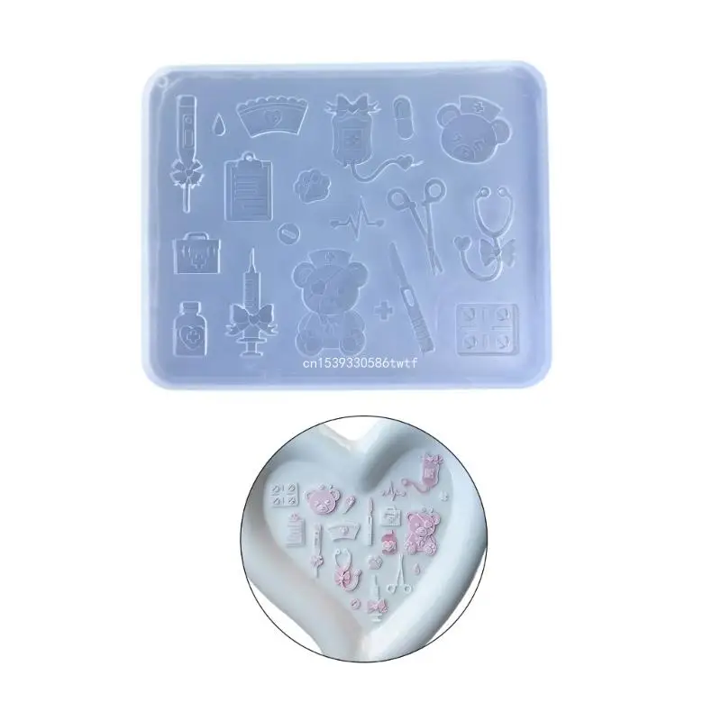 Art Decoration Silicone Moulds Mini Bear Doctor Accessories Dropper Mold DIY Ornament Mould Suitable for DIY Dropship