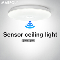 MARPOU Sensor Ceiling Lamp 8W 16W Automatic Sensor Switch Modern Ceiling Lighting For Corridor Garage Stair Balcony 220V 240V