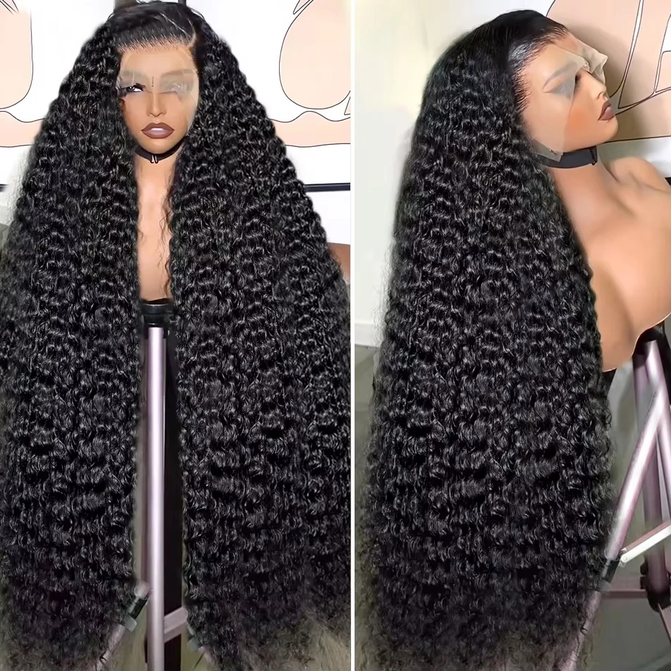 Perruque Lace Front Wig Naturelle Bouclée, Cheveux Humains, 13x4/13x6, Deep Wave, Transparent HD, avec Closure, pour Femme