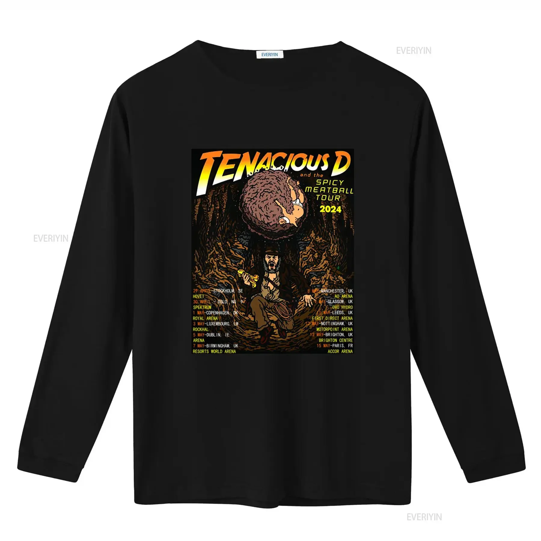 Tenacious D Spicy Meatball Tour 2024 T Shirt Print Rock Band Merch S 5XL vintage Washed Versatile Slightly