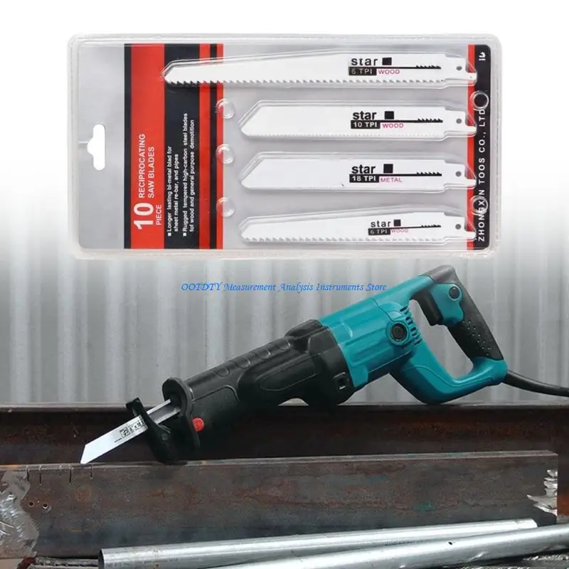 

Профессиональное полотно для сабельной пилы 367D, 10 шт., сверхмощное лезвие из углеродистой стали с прецизионными зубьями для