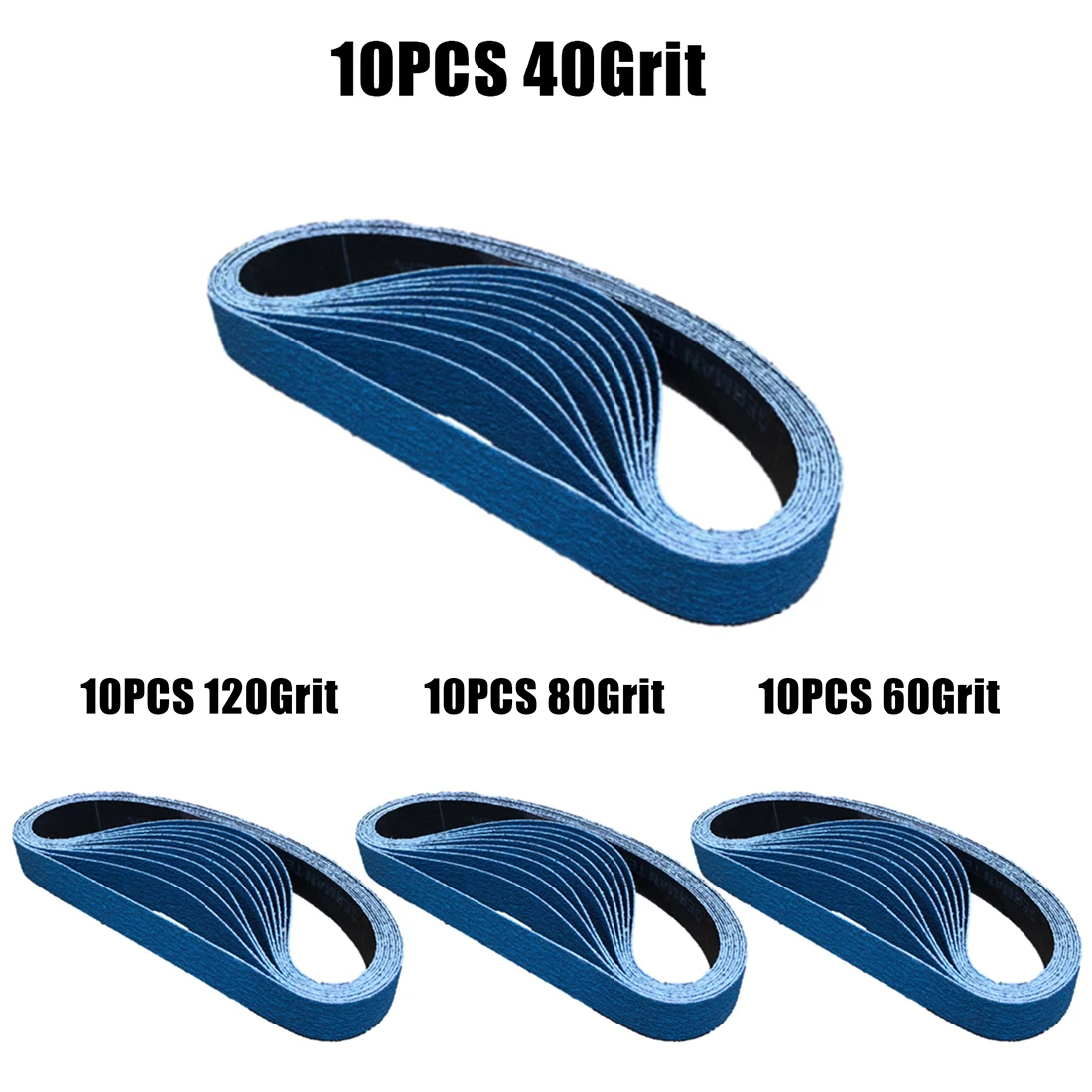 Nastri abrasivi per levigatrice in zirconio 10 pezzi adatti per levigare e lucidare metallo in acciaio inossidabile 20 mm x 520 mm