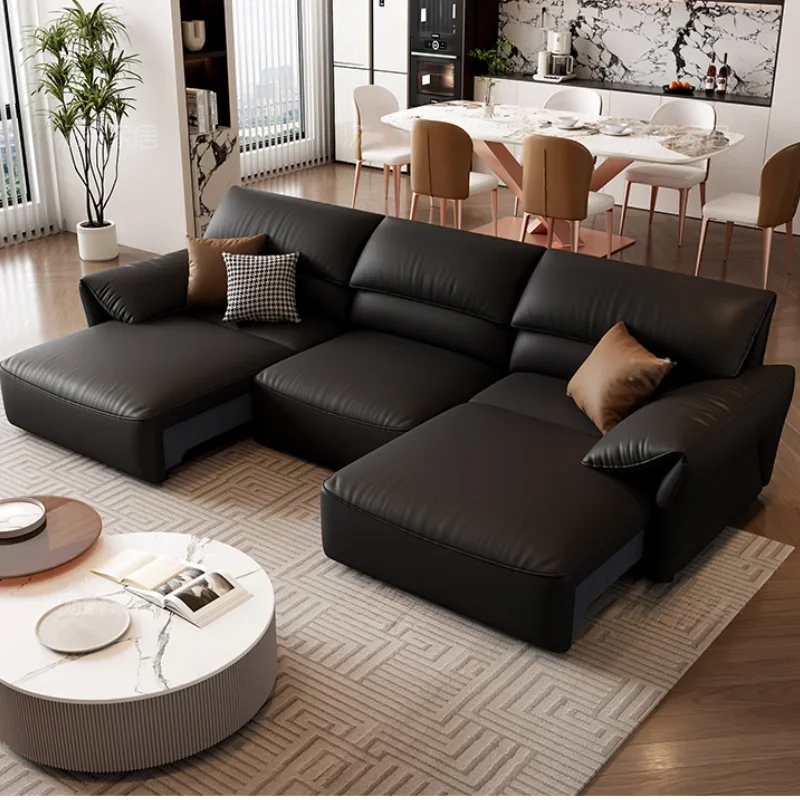 

Designer Black Fancy Sofas Modern Cozy Electric Lounge Italian Sofa Loveseat Reclining Divani Da Soggiorno Living Room Furniture