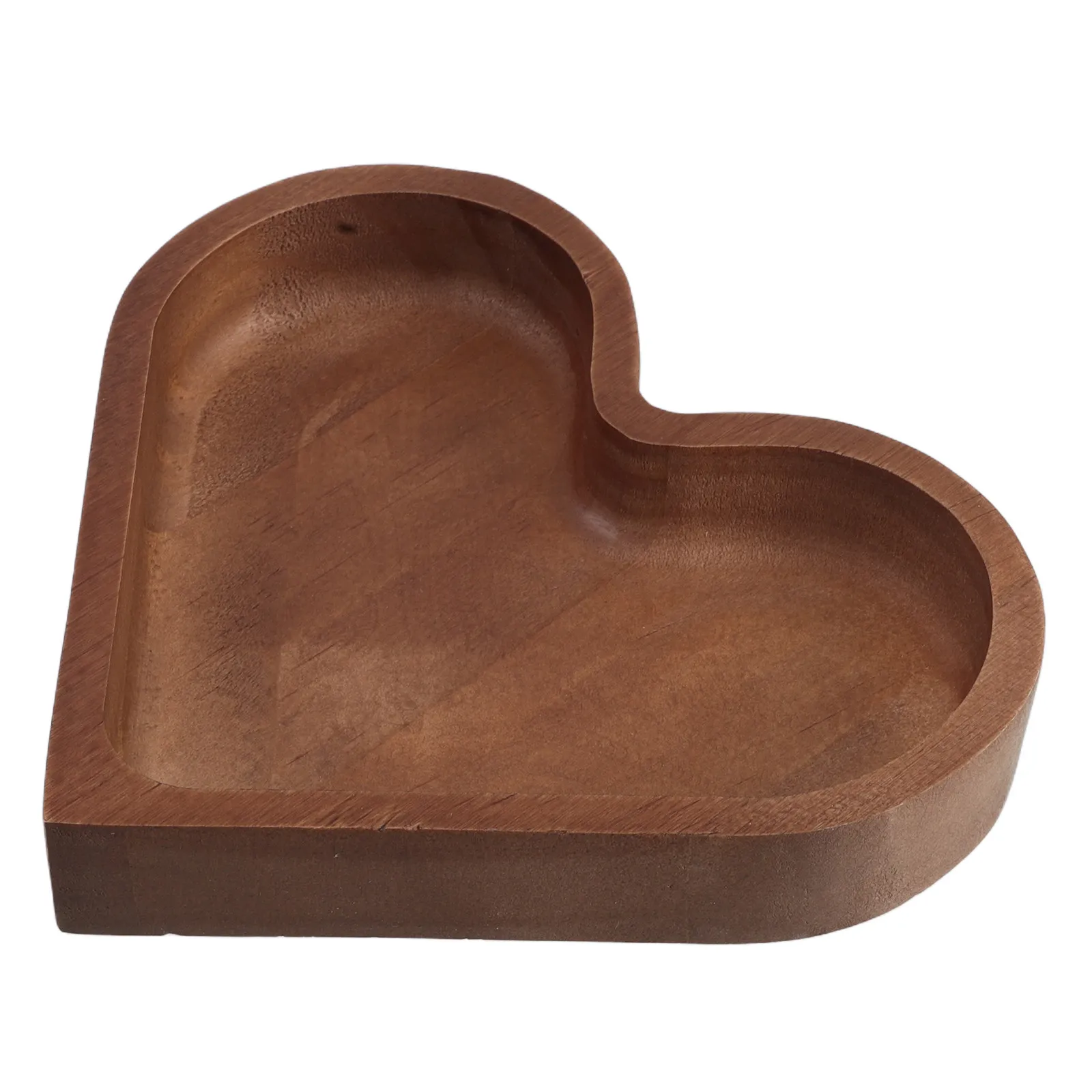 Heart-Shaped Solid Wood Tray Creative Candy Dish Stackable Storage Snack Nut Fruit Serving Platter for Valentine Day Home Decor