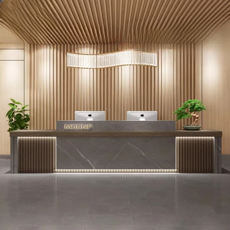 Simple Modern Beauty Salon Hotel Clubhouse checkout page Company Reception Desk