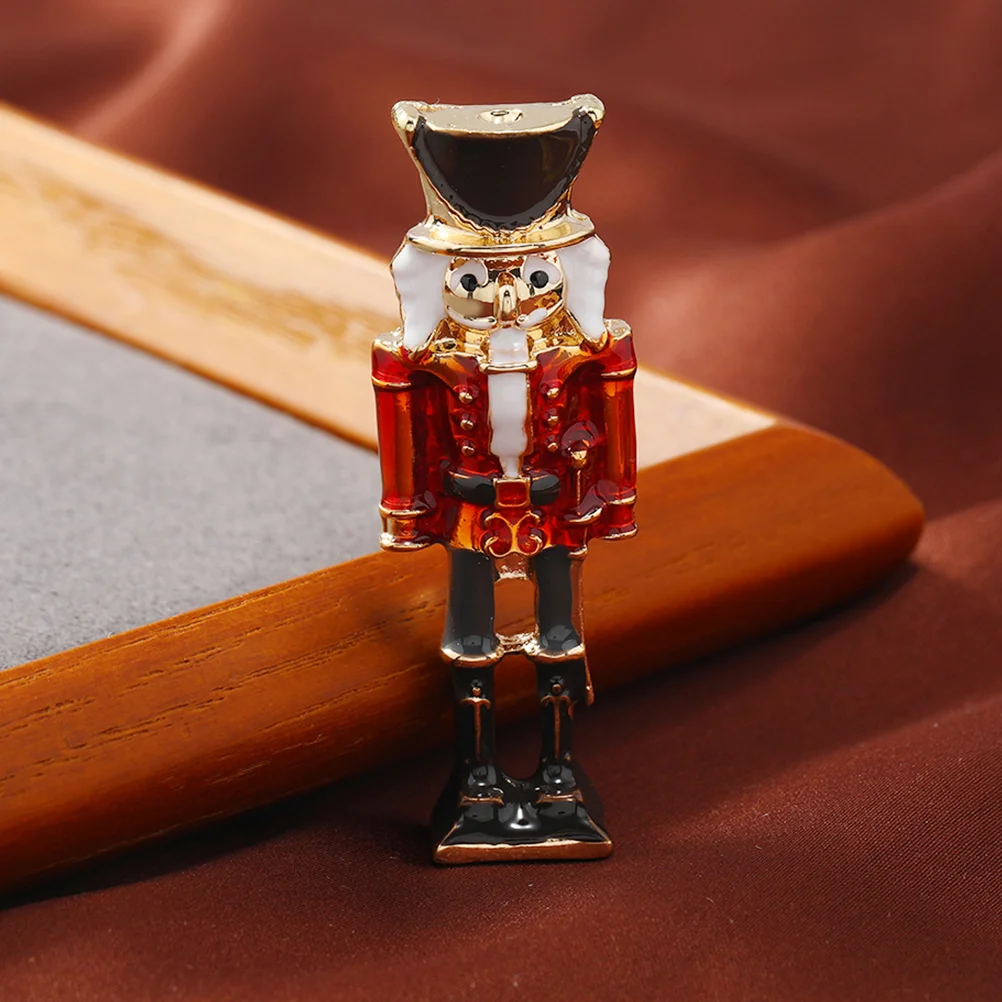 Sterling Silver Earrings Nutcracker Brooch Cute Soldier Pin Decorative Lapel Shawl Miss