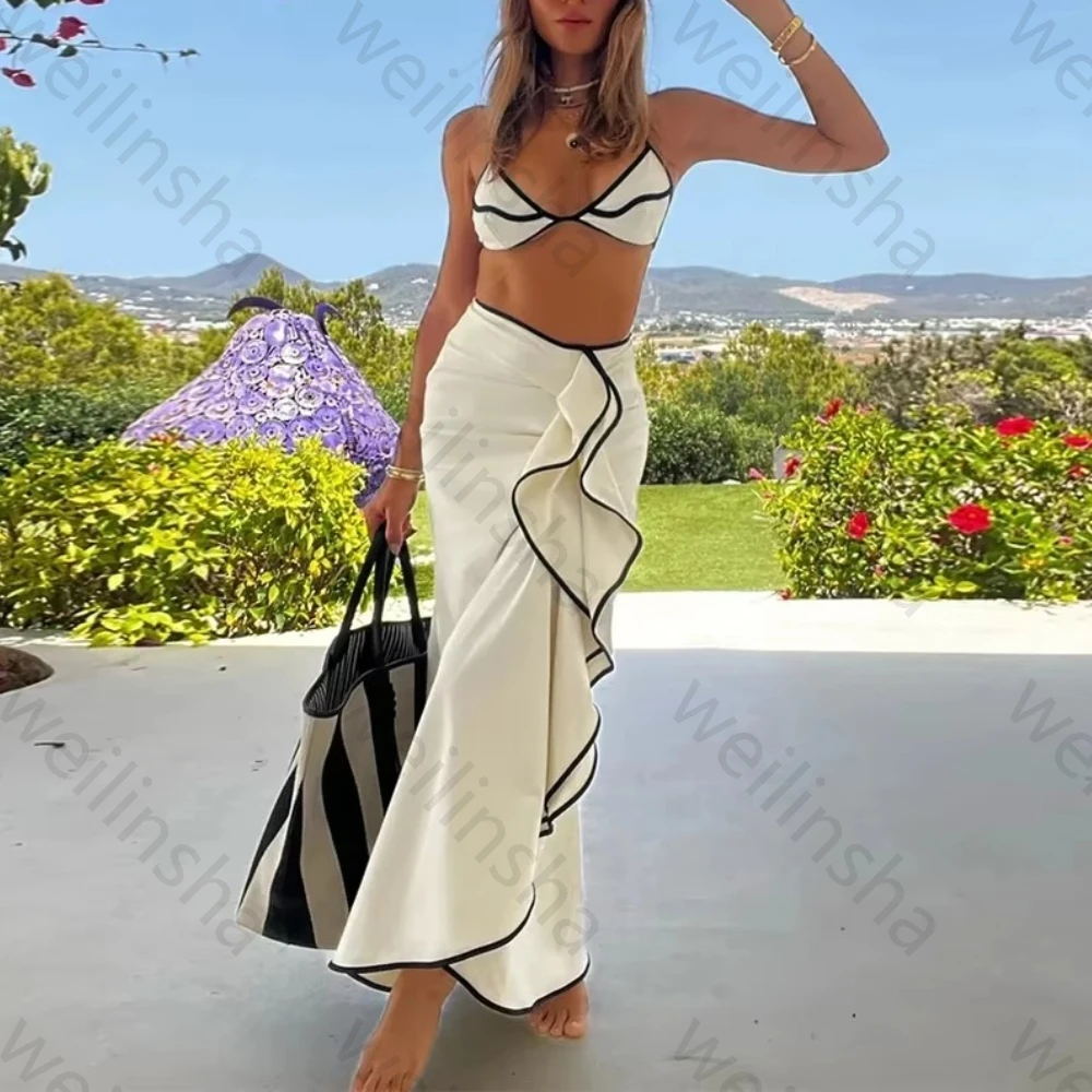 Customized Suit Beachwear Cover Up Female Swimwear Long Skirt Bikini Set Sexy 2 Pieces Bikini Set Micro Bikini Women Swimsuit