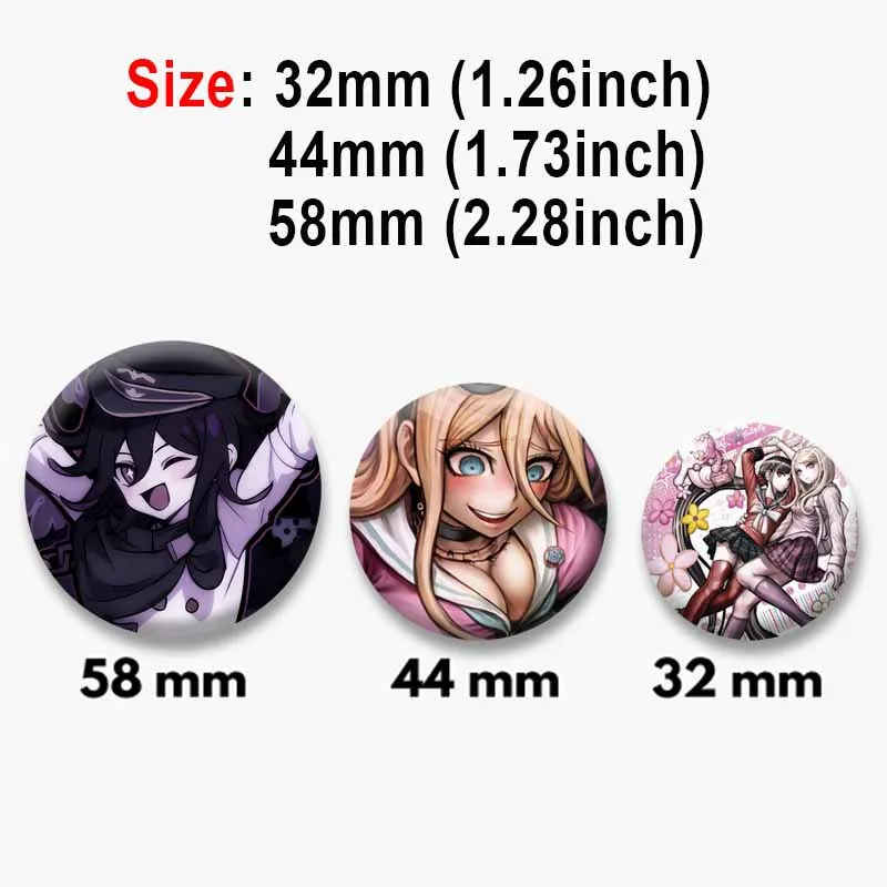 Cartoon Game Danganronpa Round Brooch Makoto Naegi Kyoko Kirigiri Junko Pins Anime Peripheral Badge Accessories Lapel Jewelry