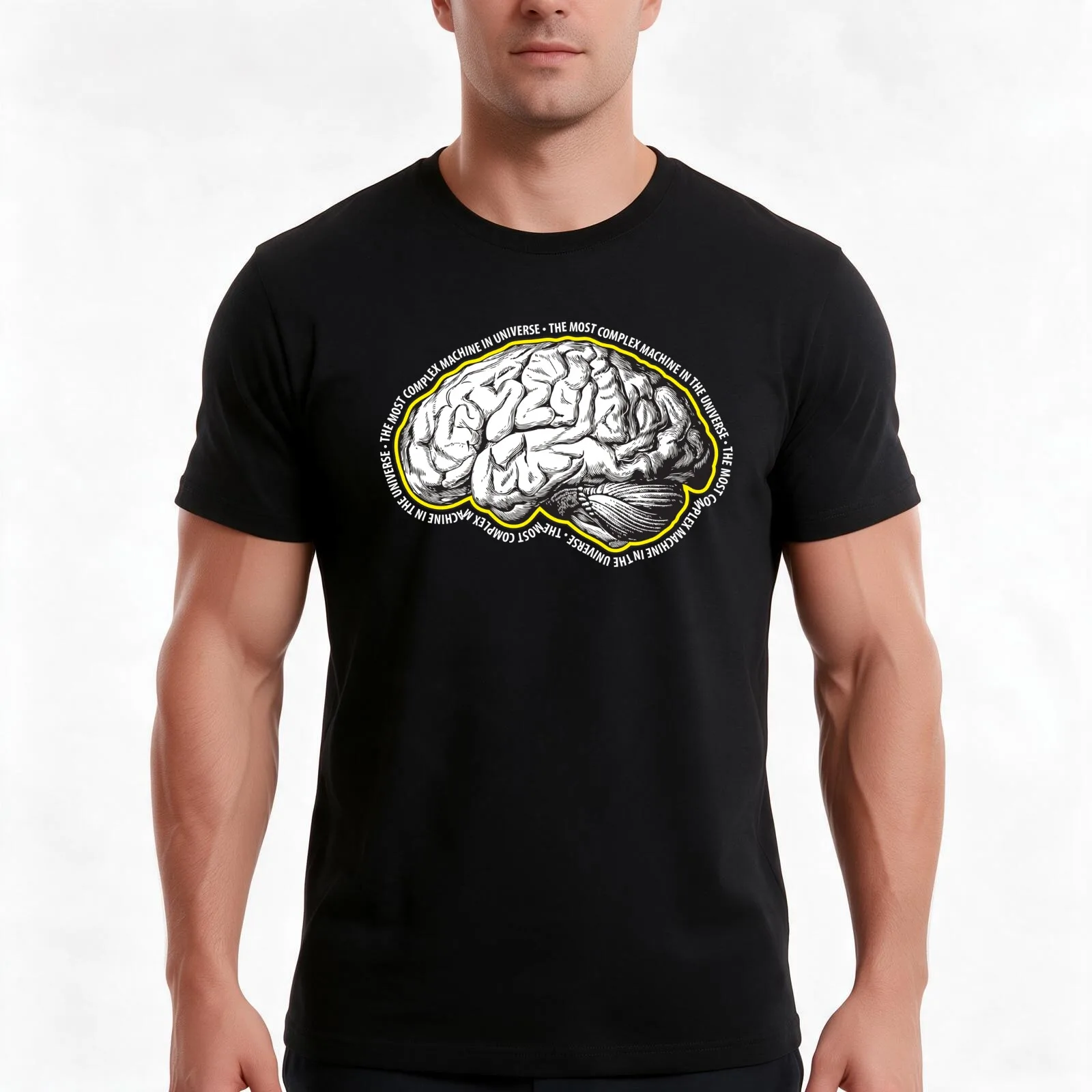 Brain: The Most Complex Machine in the Universe. T-Shirt, Summer Casual Cotton Tee, Oversized Streetwear Tops, Unisex Men Women