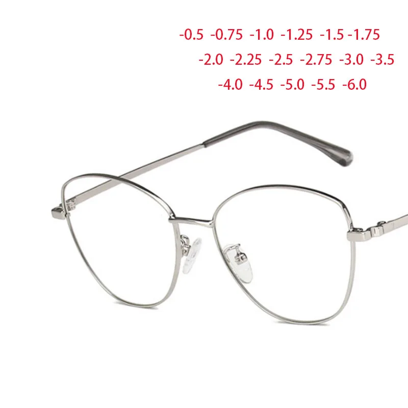 

Fashion Cat Eyes Metal Frame Clear Glasses Myopia Nerd Spectacles -0.5 -1.0 -2.0 -3.0 -4.0 to -6.0