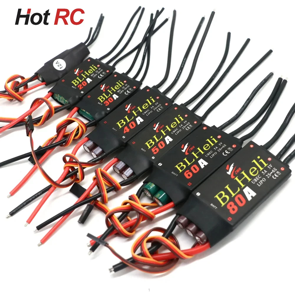 BLHeli Brushless ESC 12A 20A 30A 40A 50A 60A 80A with UBEC for Quadcopter Aircraft Model Fixed Wing Multi-axis DIY FPV RC Drone