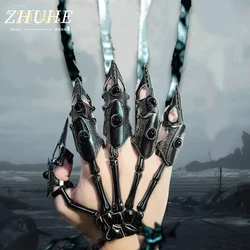 ZHUHE Skeleton Ghost Claw Open Ring Cyberpunk Style for Women Men's Jewelry Accessories Party Gifts