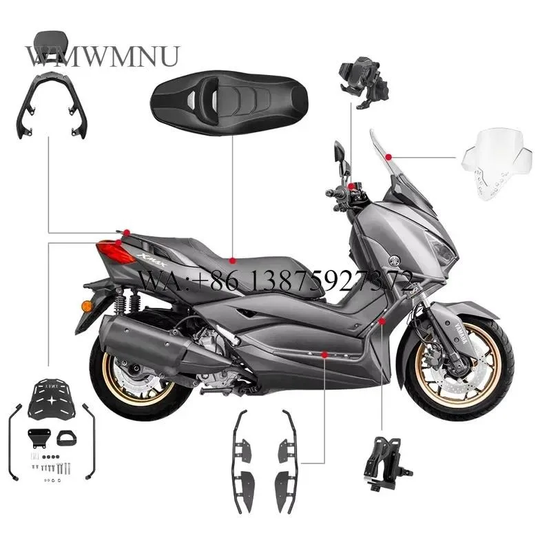 Wmwmnu Full Range 3D Scan Motorcycle Accessories for XMAX300 Modification Parts Bumper Windshield Rear Fender Backrest