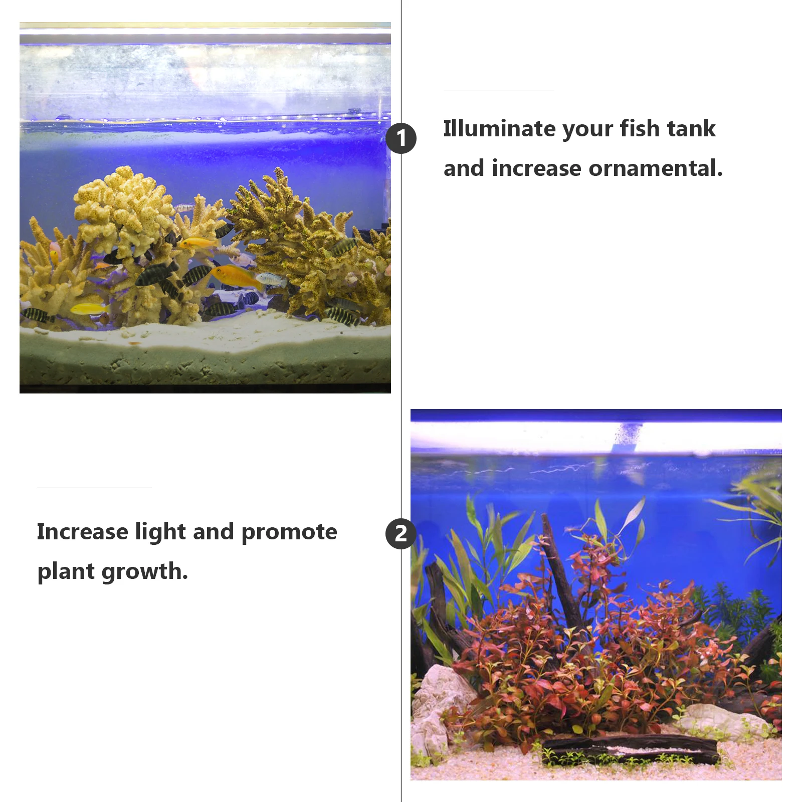 

1pc Fish Tank Led Lamp Aquarium Light Household Waterproof Ultra-Thin High Brightness Landscape Lamp Long Lifespan With Eu Plug