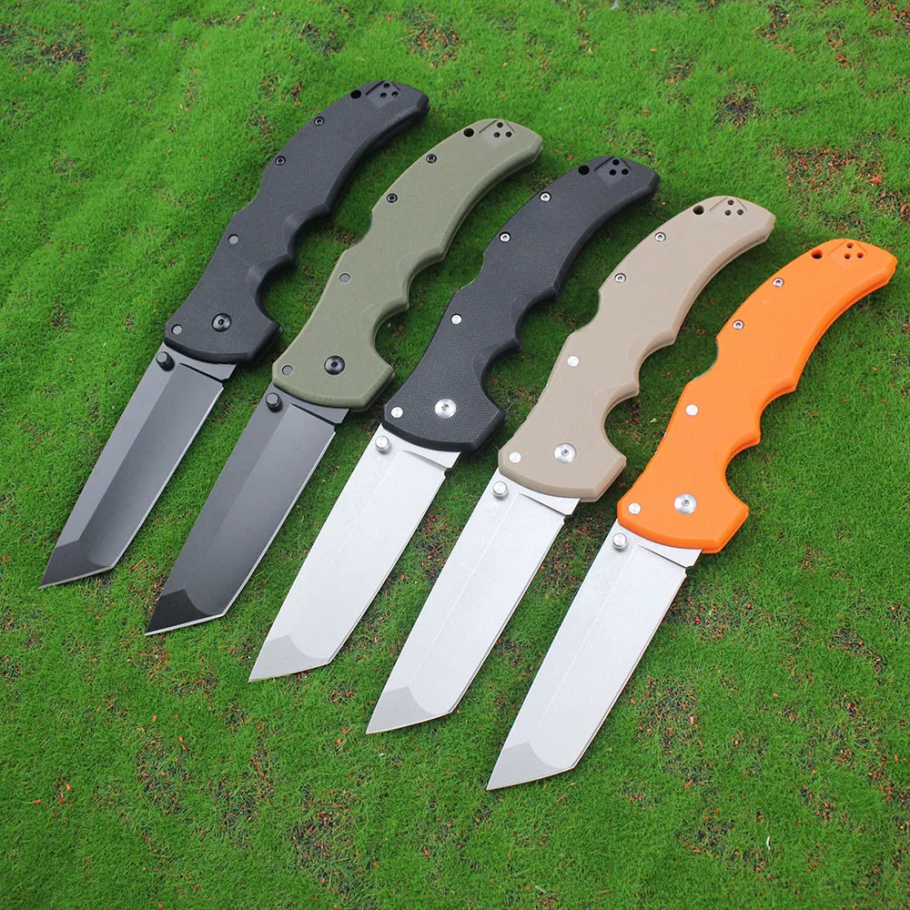 New Cold Pocket Tanto Folding Knives AUS10A Steel Outdoor Military Tactical Survival Knife Portable G10 Handle Hunting Knife EDC