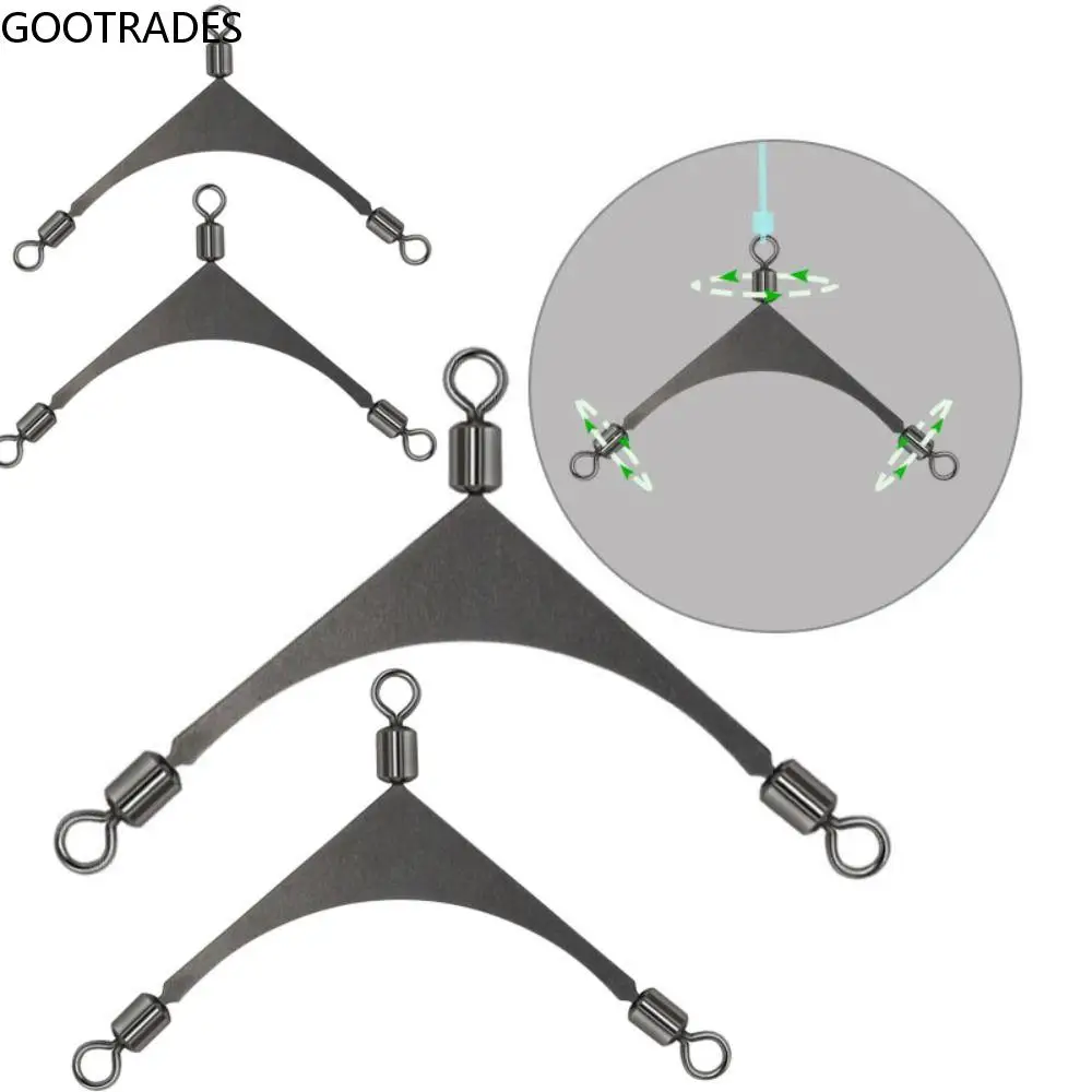 

10PCS Strong Tensile Force Stainless Steel Rolling Pole Connector Corrosion Resistance 3 Way Fishing Jig Head Offshore Angling