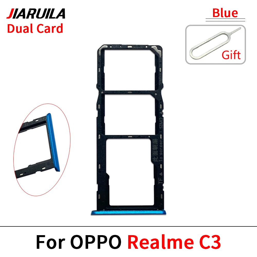 Sim Card Tray For Oppo For Realme 9 Pro C3 C15 C31 Dual Micro SIM Card Slot Tray Holder SD Card Reader Replacement Parts