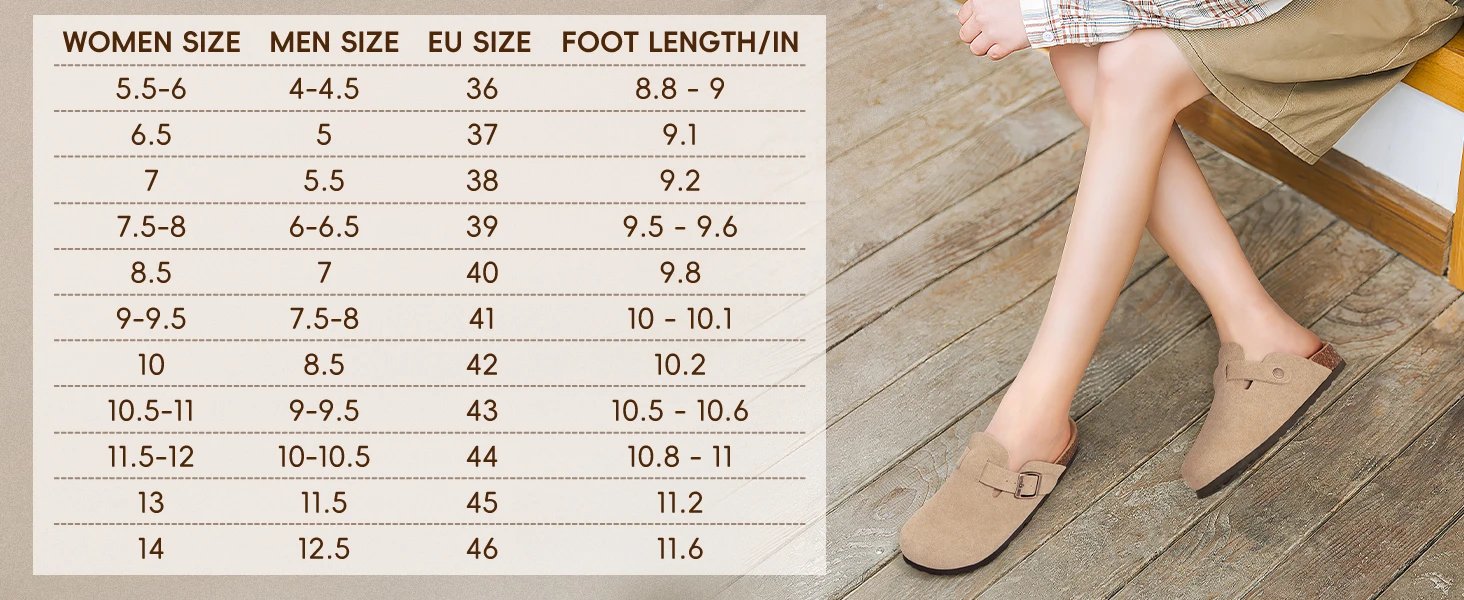 Shevalues Korkfußbett Damen-Clogs mit Fußgewölbestütze, Lässige Outdoor-Mules, Veganes Wildleder, Unisex-Kartoffelschuhe mit Verstellbarer Schnalle – Detail 1