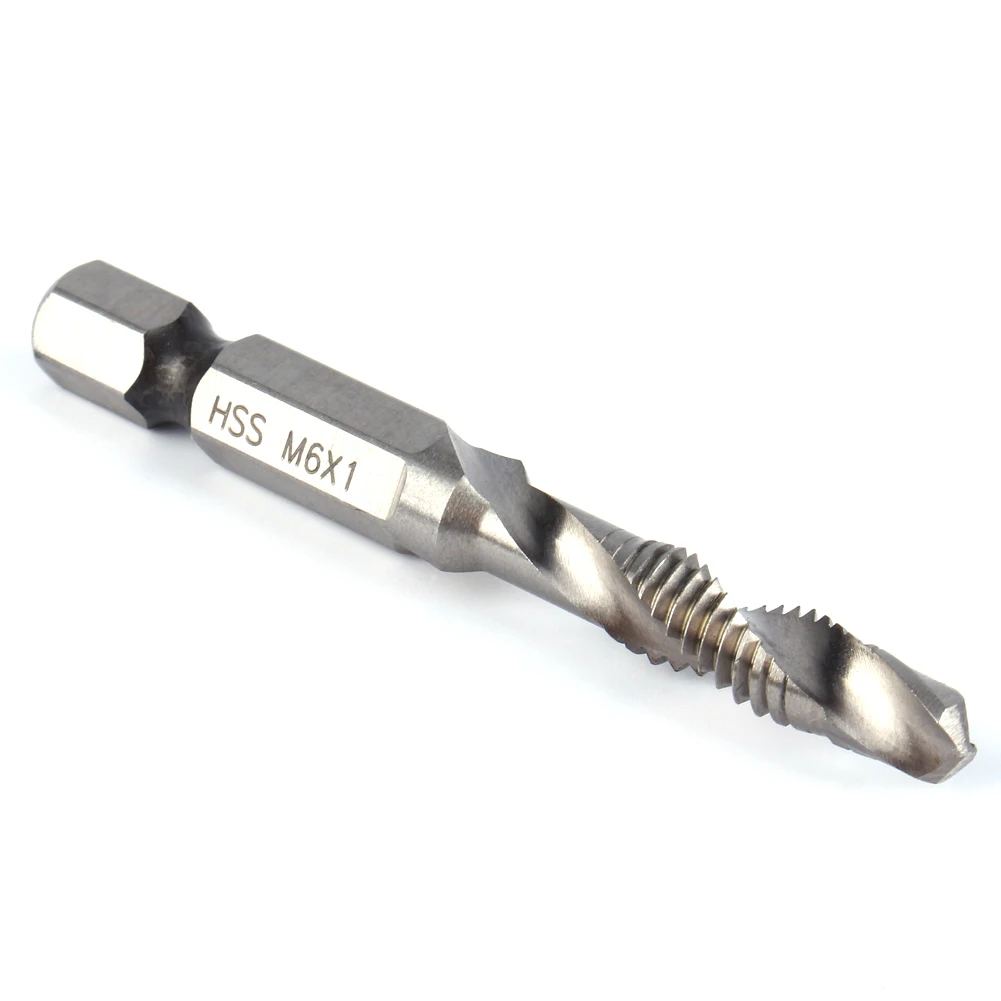 Hex Handle Tap Drill Bits M6 HSS 1/4