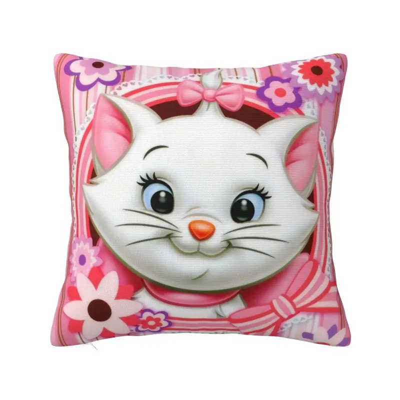 

Marie Cat Throw Pillow Case 45*45cm Decor Home Cushion Cover Square Polyester Pillowcase Double-sided Printing