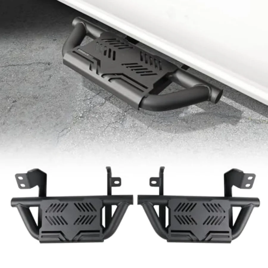 

2PCS EZ Side Steps for 20242026 Toyota Tacoma Double Cab/Xtra Cab: Aluminum, Black, 350 LBS Capacity, Easy Install