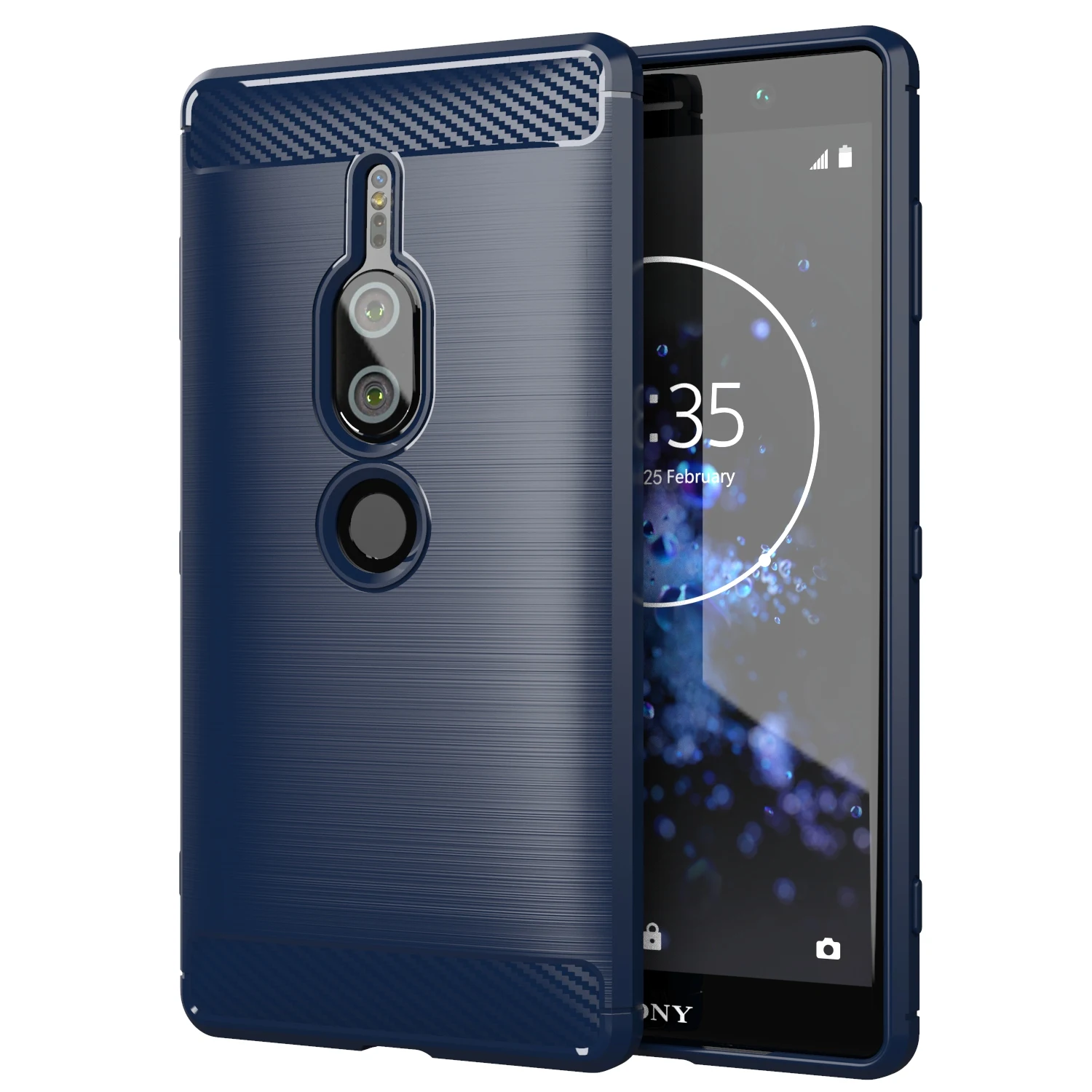 Shockproof Case For Sony Xperia XZ2 Premium XZ2 Compact mini Carbon Fiber Cover for Sony Xperia XZ2 Protector Soft Silicon Cases