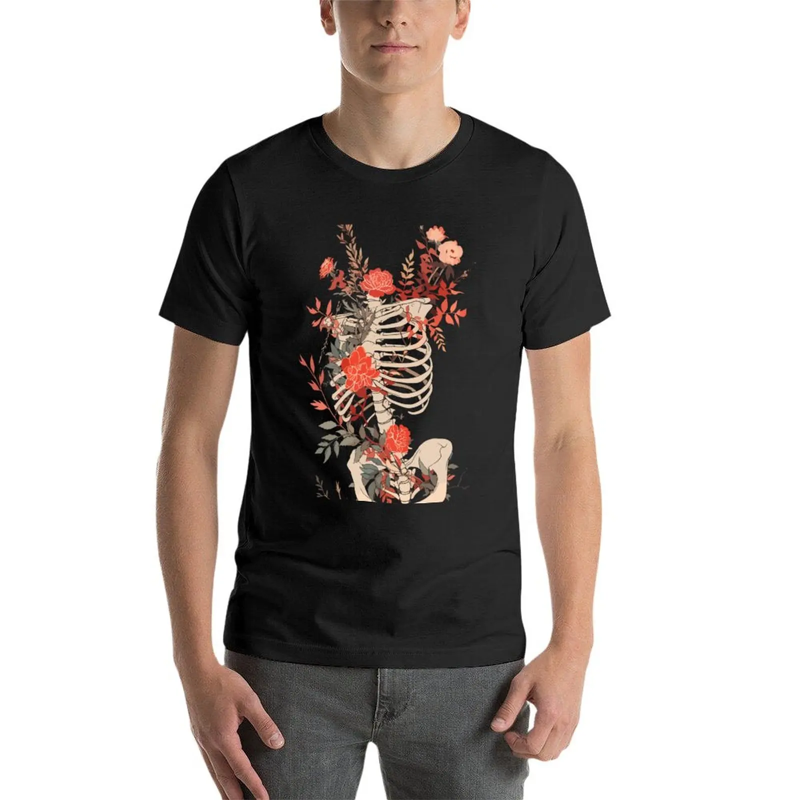 Floral Ribcage T-Shirt essential t shirt vintage t shirts mens graphic t-shirts pack
