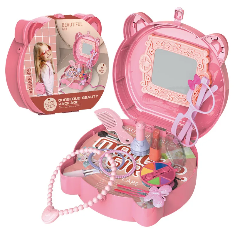 Bolsa de ombro requintada para meninas, brinquedos frisados Playhouse Set, acessórios DIY Dressing