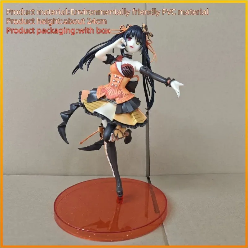 24cm tanggal hidup Tokisaki Kurumi penyanyi gaya PVC tokoh aksi Model Anime koleksi mainan hadiah boneka