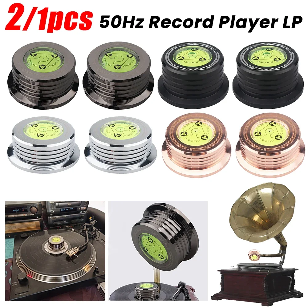 1-2PCS Universal 50Hz Aluminum Alloy LP Disc Stabilizer with Level Weight Clamp Music Record Player Vinyl Turntable Weight Clamp