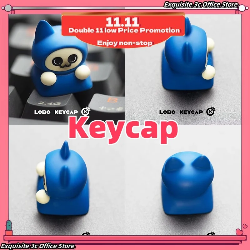 

Механическая клавиатура ручной работы Diy, колпачки для клавиш Monster Hunter ~ Dumb Cat Dumb Dog, тема, индивидуальный дизайн, художественные колпачки для клавиш из смолы