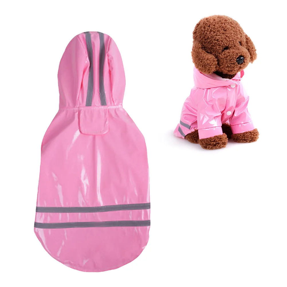 معطف واق من المطر للكلاب، معطف مطر للحيوانات الأليفة، خفيف الوزن، وردي مقاس M، مقاوم للماء وجيد التهوية، عين أنيقة للطقس الرطب #3