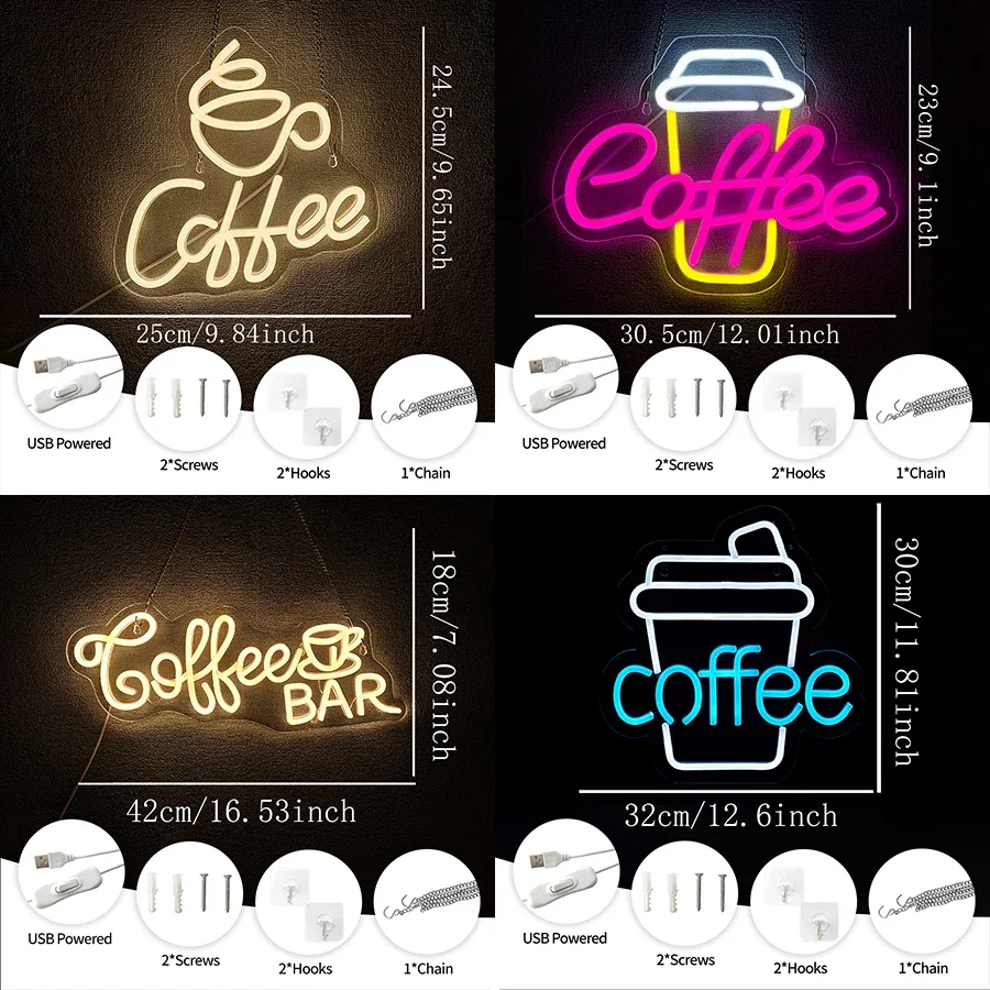 لافتة مضيئة لمتجر المقهى، ديكور محطة القهوة، المطعم، الحفلات، هدية لمحبي القهوة، سلسلة القهوة، لافتة نيون لديكور الحائط، #1