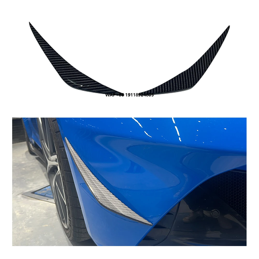 

Real Dry Glossy Carbon Fiber Front Bumper Canards Splitter for-Lotus Emira