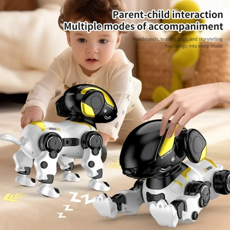 

Interactive Programmable Robot Dog Toy With Voice Control Remote Stunt Functions Rechargeable Battery 15UB