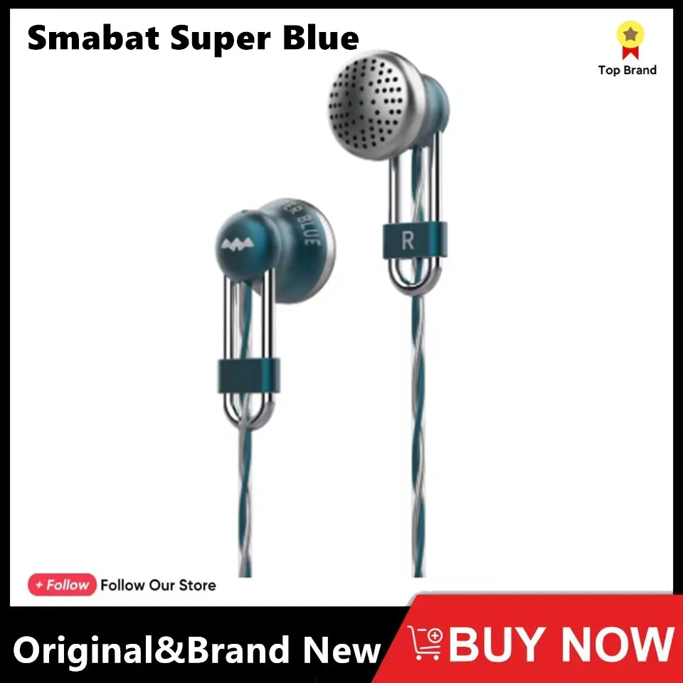 Smabat Super Blue Flagship in-ear Headphones High Sound Quality Labyrinth Acoustic Structure Wired Hifi Music