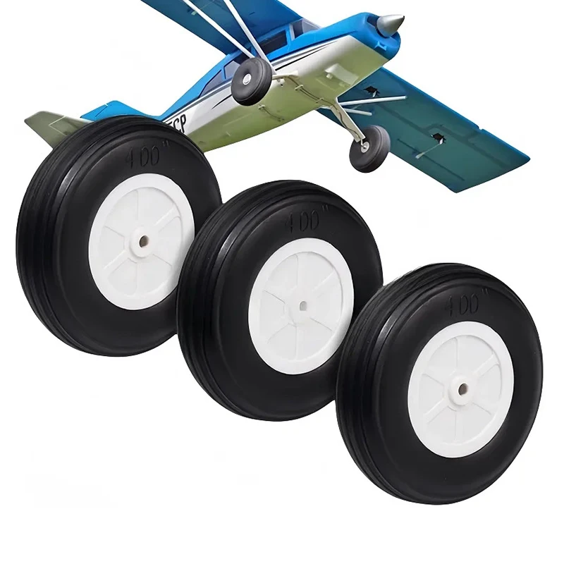 2pcs High Elastic PU Rubber Wheel Diameter 1/1.25/1.5/1.75/2/2.25/2.5/2.75 Inch For RC Fixed-Wing Airplane Model DIY Tires